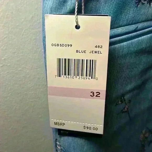 Original Penguin Bermuda Shorts Elastic Waistband Anti Slip Grip NWT Men Size 32 - Picture 7 of 13